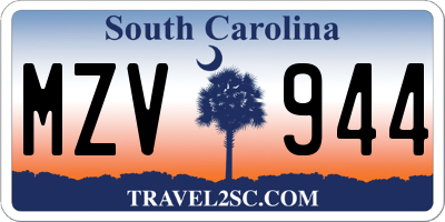 SC license plate MZV944