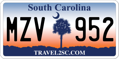 SC license plate MZV952