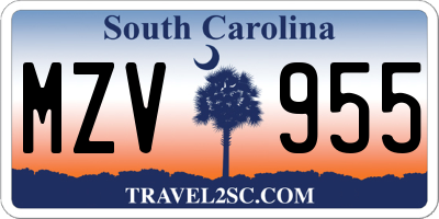 SC license plate MZV955