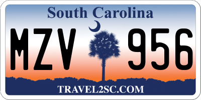 SC license plate MZV956