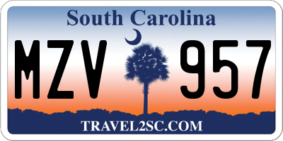 SC license plate MZV957