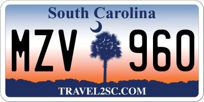 SC license plate MZV960