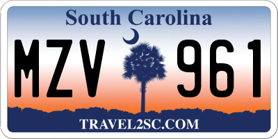 SC license plate MZV961