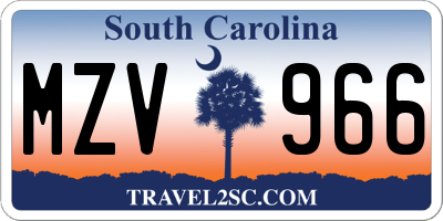 SC license plate MZV966