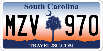 SC license plate MZV970