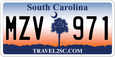 SC license plate MZV971