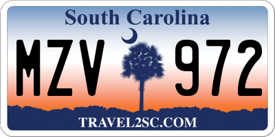 SC license plate MZV972