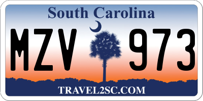SC license plate MZV973