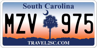 SC license plate MZV975
