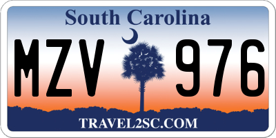 SC license plate MZV976