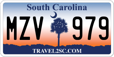 SC license plate MZV979