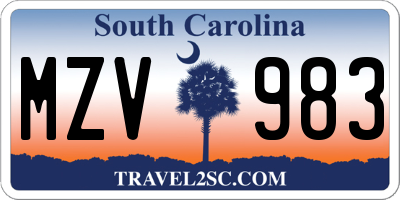 SC license plate MZV983