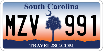 SC license plate MZV991