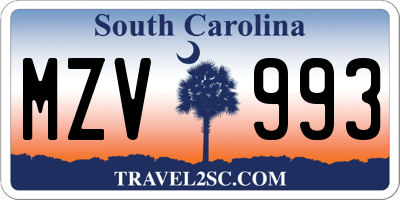 SC license plate MZV993