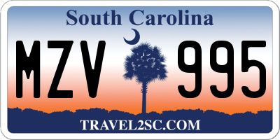 SC license plate MZV995