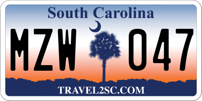 SC license plate MZW047