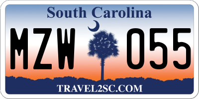 SC license plate MZW055