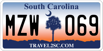 SC license plate MZW069