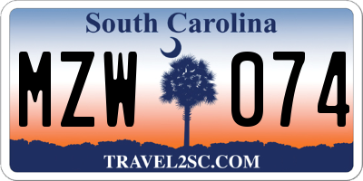 SC license plate MZW074