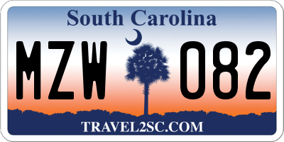 SC license plate MZW082