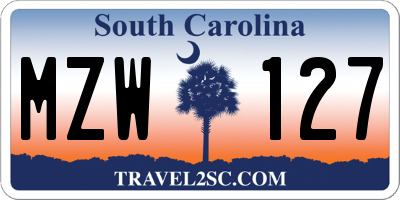SC license plate MZW127