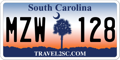 SC license plate MZW128