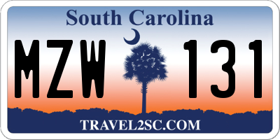 SC license plate MZW131