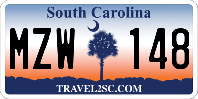 SC license plate MZW148