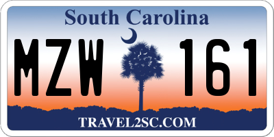 SC license plate MZW161