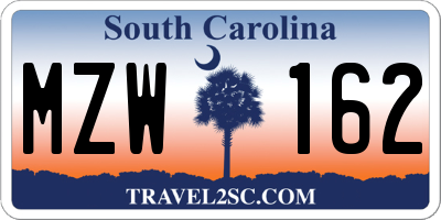 SC license plate MZW162