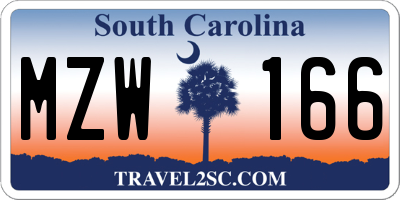 SC license plate MZW166