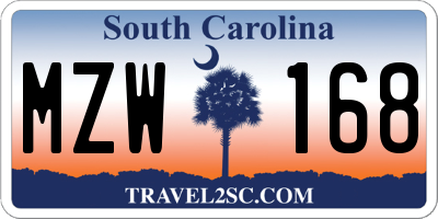 SC license plate MZW168