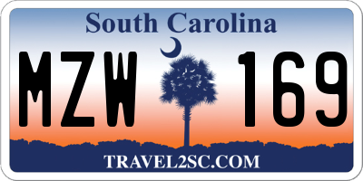 SC license plate MZW169