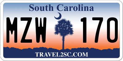SC license plate MZW170