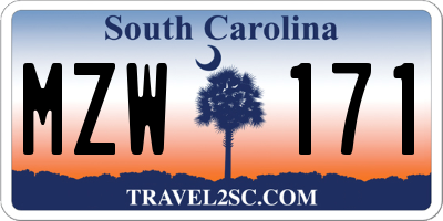 SC license plate MZW171