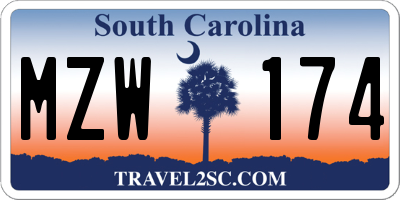 SC license plate MZW174