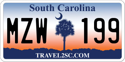 SC license plate MZW199
