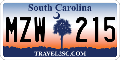 SC license plate MZW215