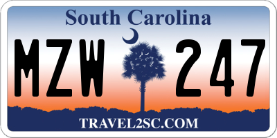 SC license plate MZW247