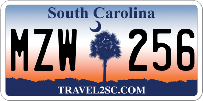 SC license plate MZW256