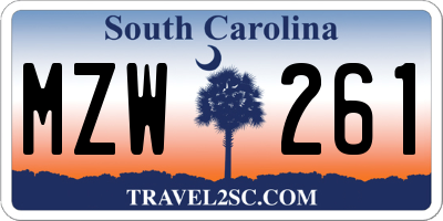 SC license plate MZW261