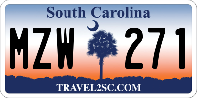 SC license plate MZW271