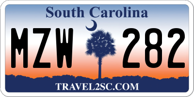 SC license plate MZW282
