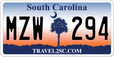 SC license plate MZW294