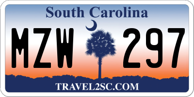 SC license plate MZW297