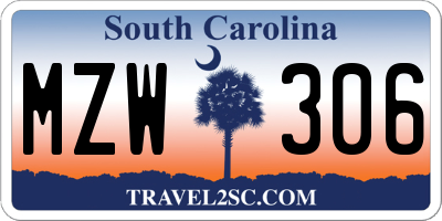 SC license plate MZW306