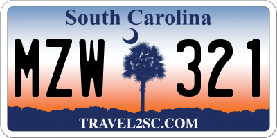 SC license plate MZW321