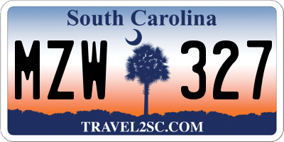 SC license plate MZW327