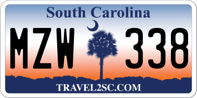 SC license plate MZW338