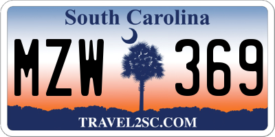 SC license plate MZW369